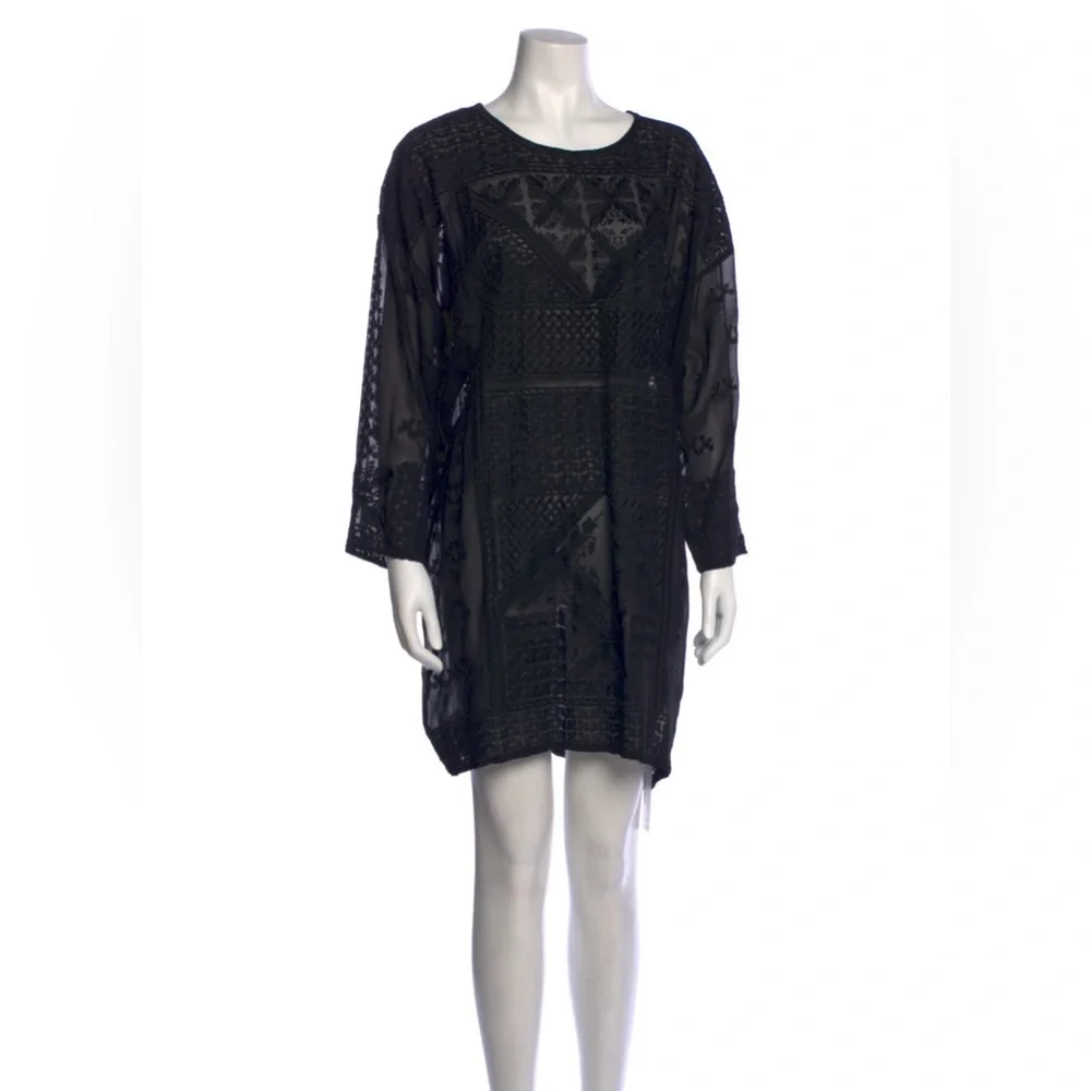 SOLD // Isabel Marant Embroidered Silk Dress Black Size 36 / Small - Picture 2 of 14
